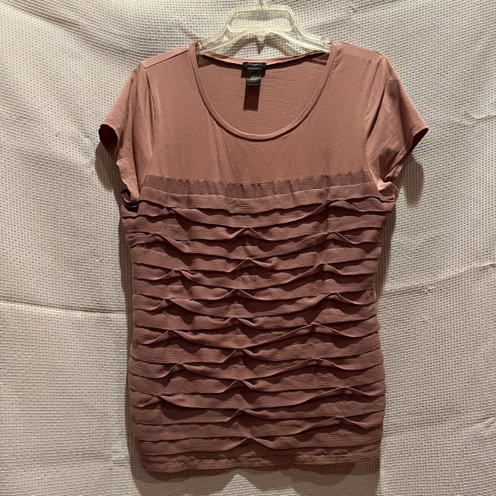Ann Taylor Mixed Media Top w/Detail - Sz L